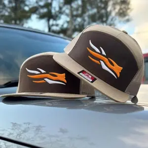 Old School SITKA 7-Panel Camo, Black, White, Khahi Brown Trucker Hats Collection, Old School Trucker Cap, Unisex, Fitted, Basic