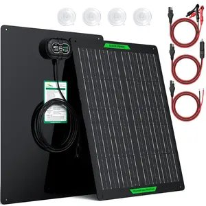 SUNER POWER Waterproof 50W 12V Solar Battery Charger & Maintainer PRO, Built-in UltraSmart MPPT Charge Controller, 12 Volt Solar Panel Trickle Charging Kits for Car Automotive Boat Marine RV Trailer