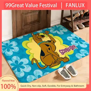 Comedy SCOOBY DOO Floor Mat This soft flannel mat provides a cozy Soft flannel mat with quick water absorption, non-slip and durable. Easy to clean, ideal for bathroom and entryway use. Decorative Rug Non Slip Doormat