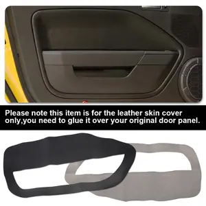 CROSSDESIGN Leather Door Panel Insert Card Cover Kit Black Fit For Ford Mustang 2005-2009