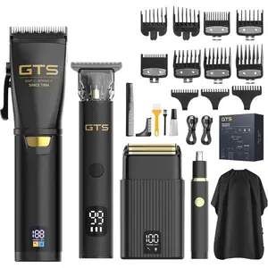 GTSPRO Hair Clippers for Men Professional, Cordless Clippers for Hair Cutting, Mens Hair Clippers and Trimmer Kit for Barber with LED Display 15 Guide Combs