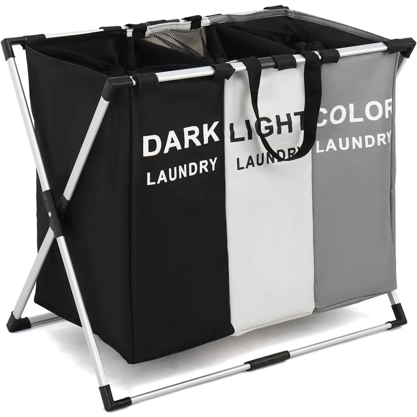 Collapsible Clothes Organizer Storage Bag - Multipurpose, Portable Garment Organizer (White/Grey/Black) for Bedroom Home Supplies, Laundry Tools & Accessories