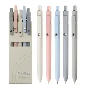 0.5mm Gel Pen Set, 5 Counts/set Fine Point Gel Pen with Case, Portable Writing Pen, Minimalist Press Pen for Office School Student Nurse School Supplies