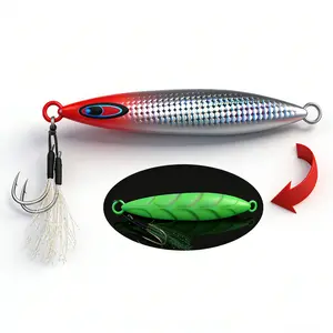Glow-in-the-Dark Jig Lure Fast Fall Jig，28g/40g/60g/100g/150g/ lure for Tuna, Salmon, Sailfish, Striped bass, Grouper Snapper, Kingfish Lead Fish,Spanish Mackerel,Assorted Mixed Colors Butterfly - Vertical Speed Lure Slow Pitch Flat