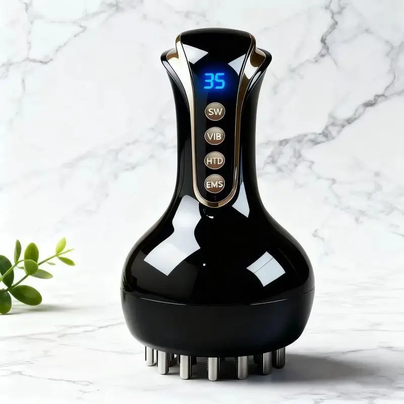 Electric Muscle Massage Gun - USB Rechargeable Vibratory Massager, Portable Deep Tissue Body Tool with USB Port for Pain Relief, Home Gym Recovery, Husband’s Single Unit Father’s Day Gift (Black), Waist/Back/Legs