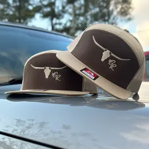 Brown/Khaki Richardson 168 Barbwire Bull Hat Snapback Caps Snapback Style