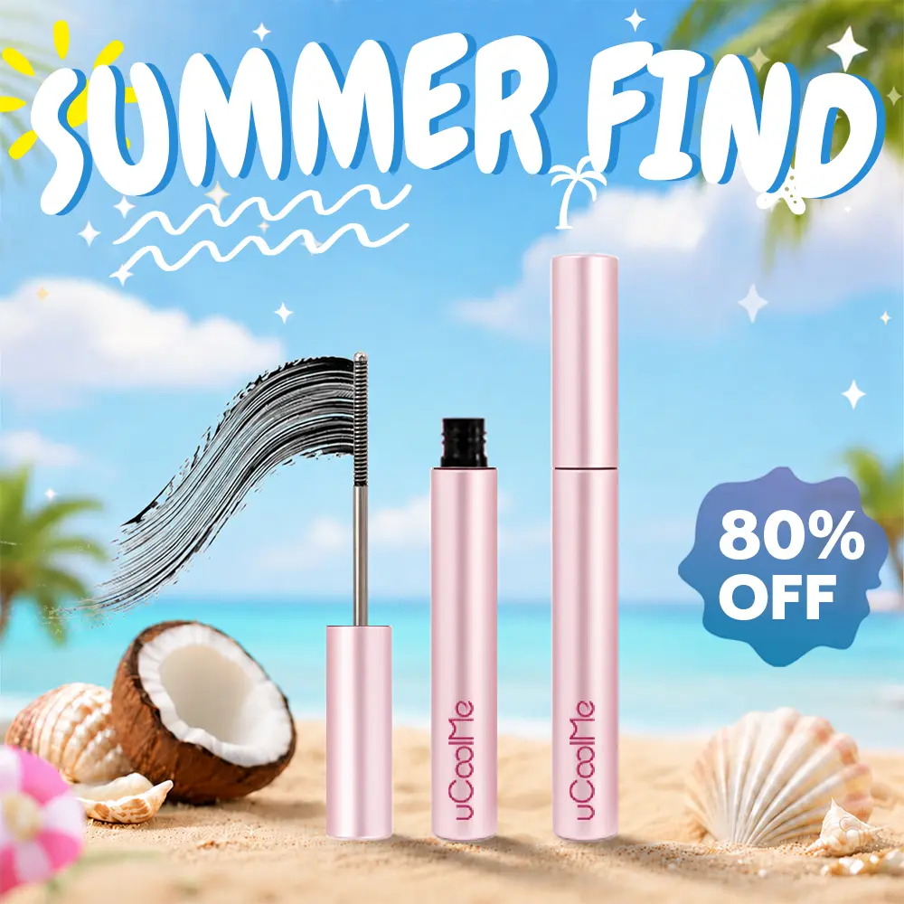 UCOOLME Lengthening and Curling Mascara, Waterproof Brush-On Formula with Carbon Black for Thickening and Volumizing Natural Extension, 24-Hour Smudge-Proof Wear, 6ML, Makeup Products