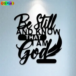 1pc "Be Still And Know That I Am God" Metal Wall Art, Inspirational Quote Statue Mural, Ideal Gift for Christmas, Easter, Faith Enthusiasts,  Perfect for Living Room Wall & Garden Fence, Religious Decor Enthusiasts, Thematic Home Decor