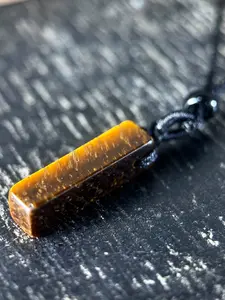 Vintage Natural Tiger Eye Pendant Necklace, Bohemian Braided Rope Energy Stone Jewelry, Perfect for Daily Wear, Valentine's Day Gift