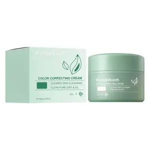 West&Month Color Correcting Cream Hydrating Color Treatment Cream, Clean Pore Dirt & Oil, Sunscreen, Anti Redness Green Concealer, Soothing Facial Cream
