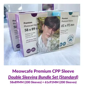 [Valued Bundle] Meowcafe Premium CPP Card Sleeve 400 Sleeves Double Sleeving Bundle Set of 200 * 58x89MM + 200 * 61x91MM Sleeves