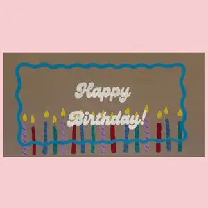 Custom Hand Painted Banners - Happy Birthday Design with Candles - DIY Scratch Painting - Personalized for Birthdays & Special Events