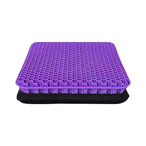 Gel cushion, cooling cushion (extra large and thickened), breathable honeycomb design to absorb pressure points, gel cushion for office chairs, home and car seat cushion, wheelchair cushion