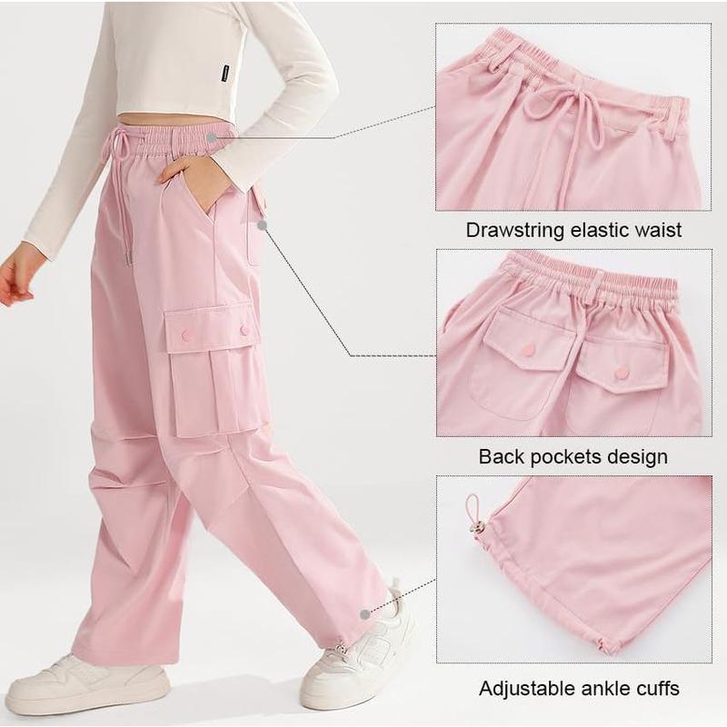 Girls Cargo Jogger Pants Parachute Pants with Elastic Waist and Pockets Cargo Trousers for Teens Girls 7-14 Years Bottoms Womenswear Girls Cargo Jogger Pants Parachute Pants with Elastic Waist and Pockets Cargo Trousers for Teens Girls 7-14 Years Bottoms Womenswear