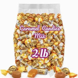Werther's Original Hard, Creamy Filled & Chewy Caramel Candies, 2 LB Mix – Individually Wrapped Classic, Soft & Creamy Caramels – Made with Real Butter & Fresh Cream – Bulk Bag for Sharing