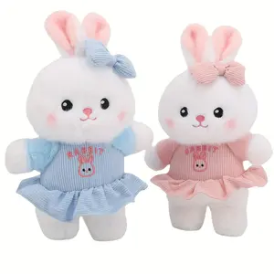 28cm/11.02in Rabbit Plush Colorful Rabbit Doll Cute Bunny Plush Rabbit Doll Toy Creative Cartoon Cute Rabbit Pillow Plush Doll Valentine's Day Birthday Gift Christmas Gift