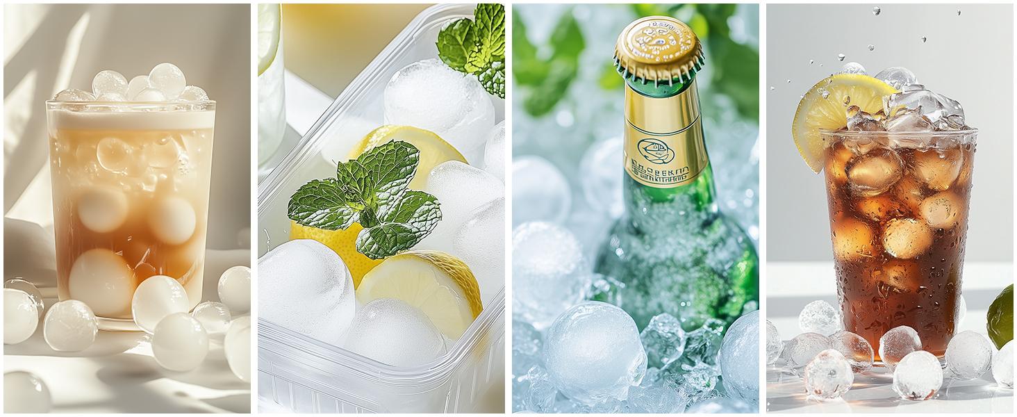 Ice Cube Tray with Lid and Bin – Round Ice Cube Trays for Freezer, BPA-Free Food-Grade Ice Mold, Stackable Ice Ball Maker, Iced Bucket Kits, Circle Ice Tray for Cocktails, Whiskey, Coffee, and Drinks