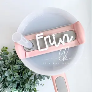 Personalized 30oz & 40oz Tumbler Name Plate | Tumbler Topper | Custom Tumbler Tag |  Classic Clear