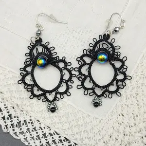 Handmade Black Lace Earrings