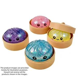 Glitter Dumpling Shape Squeeze Toy, Colorful Stress Relief Sensory Toy, Soft Slow Rebound Toy, Perfect for Parties and Gifts