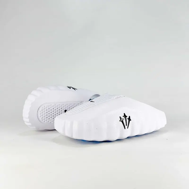 Pressure Relief Dot Massage Insole White EVA Slide Sandals Wavy Anti Slip Sole For Spa Shower Beach Daily Casual Walks