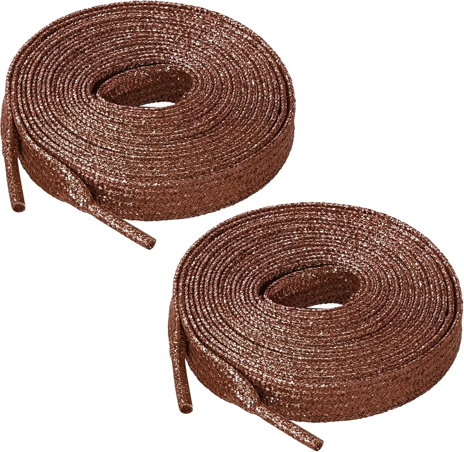 2 Pairs Glitter Flat Shoelaces 43 Inch Shinny Metallic Shoe Laces for Sneakers Skate Boots  Shoes