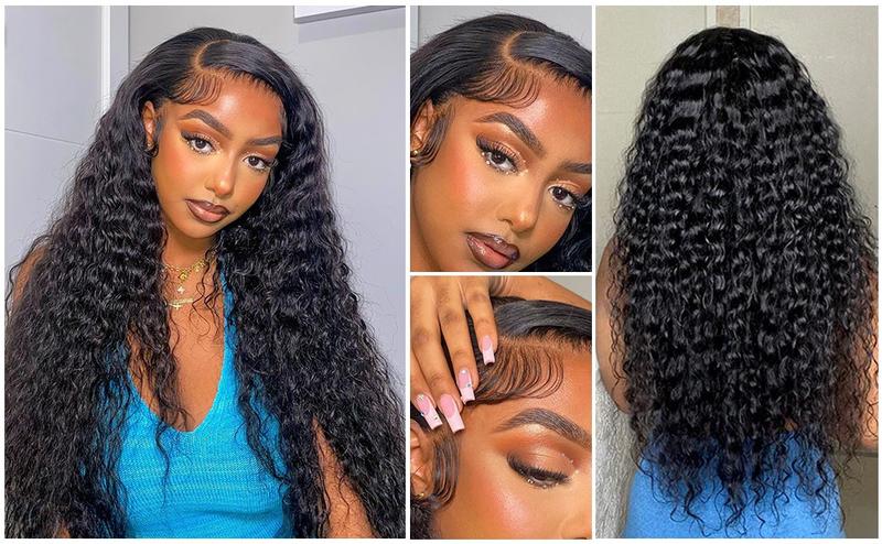 【NEW IN】Lemoda 13x6 HD Transparent Lace Front Human Hair Wigs 200 Density Pre-Cut / Pre-Plucked Brazilian Water Wave Lace Frontal Wig With Tiny Knots