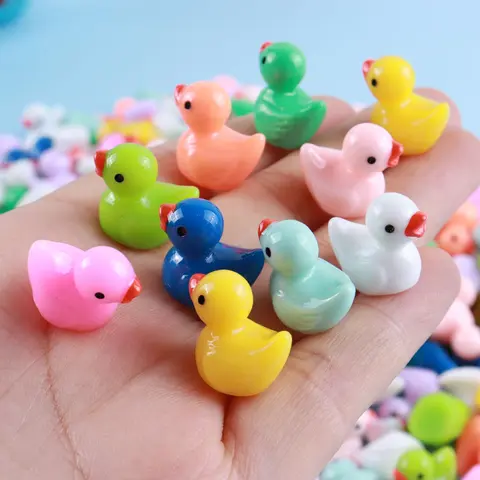 Mini Ducks, DIY Toy Mini Resin Ducks, Resin Animal Sculptures, Resin Animal Ornaments, Bulk for Dollhouse Decor, Micro Fairy Garden Aquarium Tiny Toys, Decorative Figurines, Resin Figurine Statue, Resin Decoration Figure