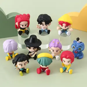 10Pcs Cute Q Version Character Figurines Set, Anime Style Collectible Dolls, Safe Non-Toxic PVC Material, Desktop & Office Decoration Ornaments, Ideal Kids & Fans Gift