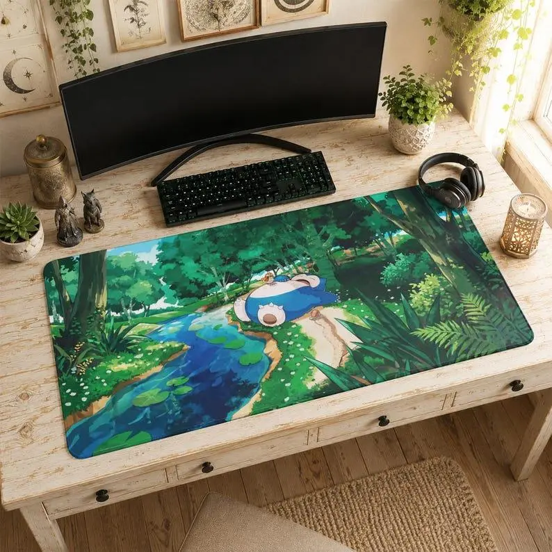 Snorlax Gaming Mouse Pad, Large Pokémon Desk Mat, Anime Desk Pad, Mousepad, TCG Playmat, Gamer Gift