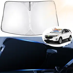 Canvcle Custom Fit Windshield Sun Shade for Chevrolet Chevy Equinox 2018-2025 Double Thickness UV Protection Foldable Sun Visor Protector 240T Reflective Fabric