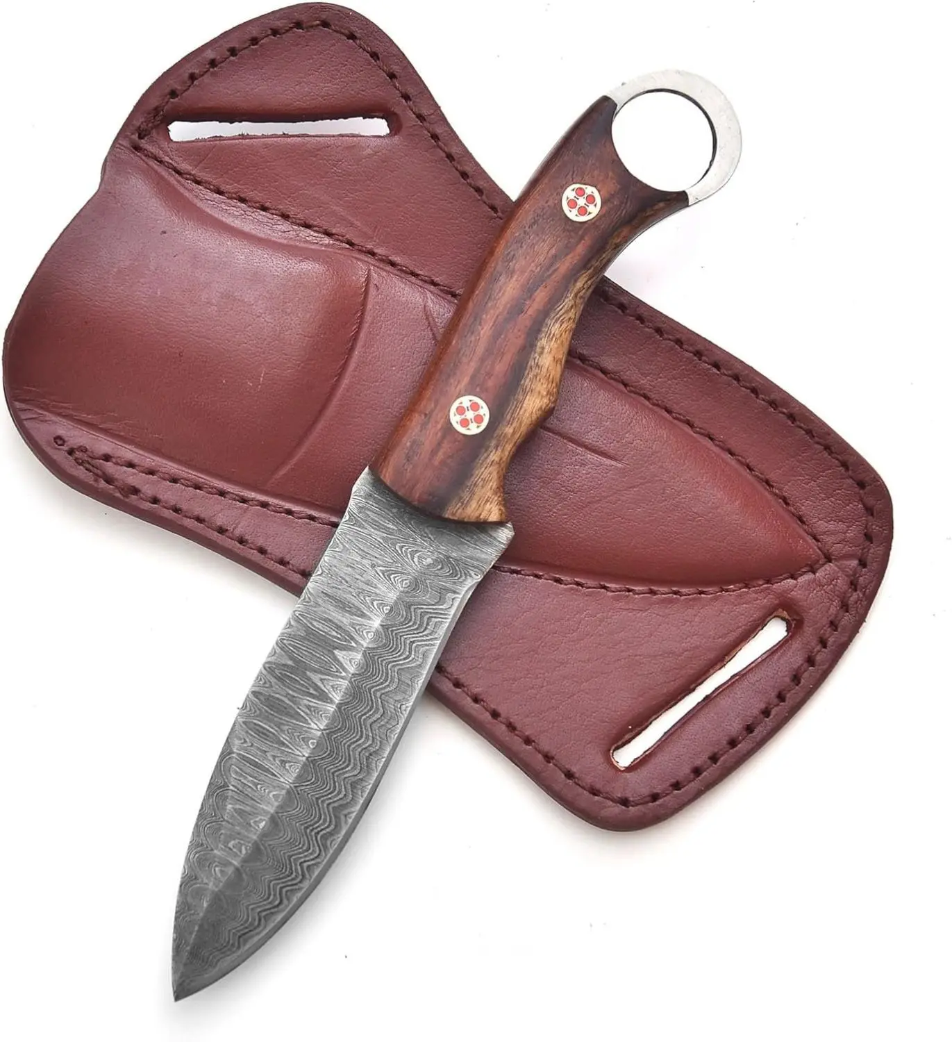 Custom Handmade Fixed Blade Hunting Knife - 9 Inch hand Forged Full Tang Knives For Hunting, Outdoor Camping, Hiking, Fishing, Bushcraft Knives With Leather Sheath.