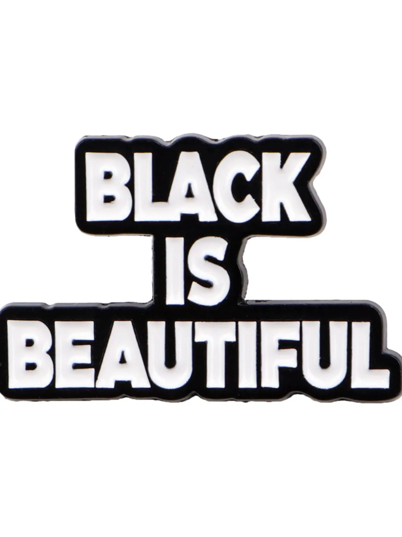"Black is beautiful" Unisex Zinc Alloy Brooch Pin Clip, Durable Metal Pins, Casual Fashion Accessory Jewelry, Perfect Gift for Friends and Colleagues, All Seasons Wear