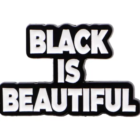 "Black is beautiful" Unisex Zinc Alloy Brooch Pin Clip, Durable Metal Pins, Casual Fashion Accessory Jewelry, Perfect Gift for Friends and Colleagues, All Seasons Wear