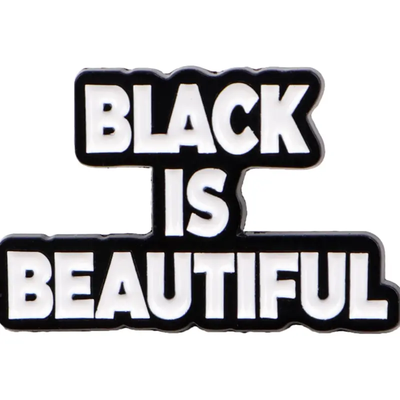 "Black is beautiful" Unisex Zinc Alloy Brooch Pin Clip, Durable Metal Pins, Casual Fashion Accessory Jewelry, Perfect Gift for Friends and Colleagues, All Seasons Wear