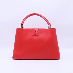 Pre-owned Louis Vuitton Leather Shoulder Bags Python Trimmed Taurillon Capucines BB B21846