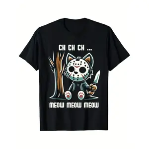 Cat Movie Horror T-shirt Casual Summer Tee