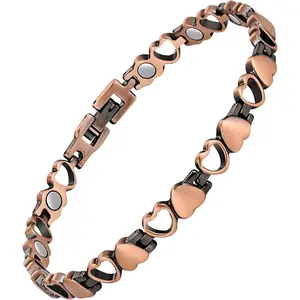 Women's Copper Magnetic Bracelet, 99.99% Pure Copper Wristband, 3500 Gauss Magnet, Adjustable Size, Includes Removal Tool and Gift Box, Wearable