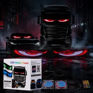 Eyes For Car windshield, Devil eyes For Vehicle: Programmable, Bluetooth APP Control, Pre-made Animations & Customizable Text LED Sign for car