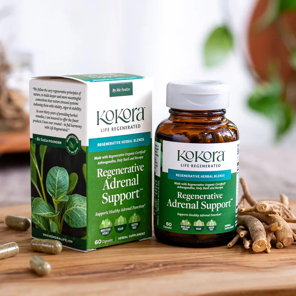 Kokora Regenerative Herbal Dietary Supplement - Organic Natural Supplement for Healthy Adrenal Function & Wellness Boost