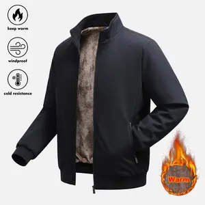 Men's Solid Color Zip-Up Thermal Fleece Jacket Regular Fit Casual Long-Sleeve Zip-Front Outerwear for Fall & Winter Coats Keep Warm Windproof Cold Resistance