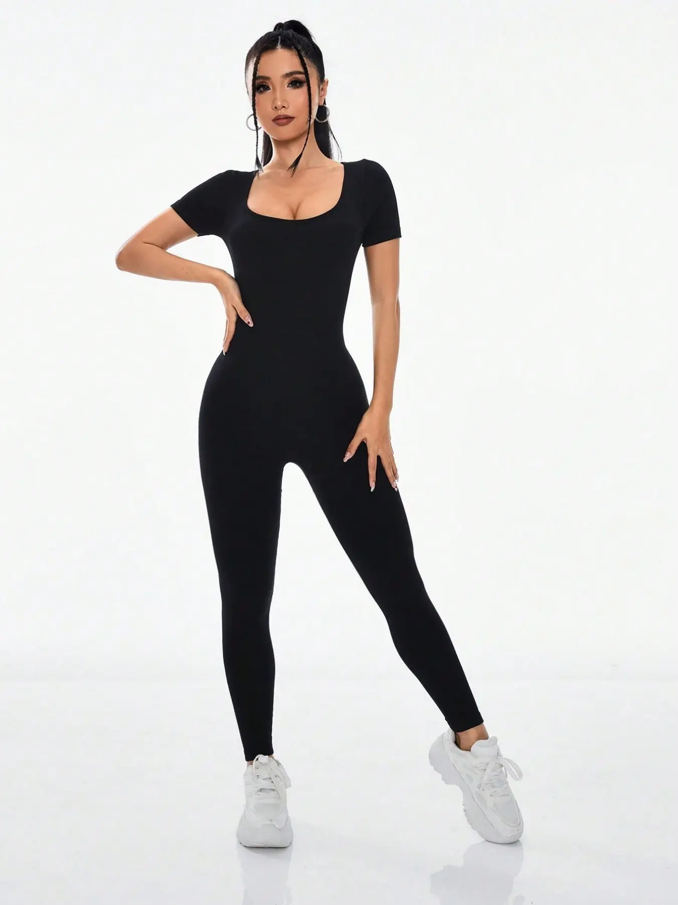 Women's Seamless Shapewear Jumpsuit, Long Knit Short Sleeve, Abdominal Control & Hip Lift, Nylon Elastic Comfort Fabric, Tummy Control Jumpsuit, Tight Fitting Jumpsuit, Stretch Jumpsuit, Abdomen Control Jumpsuit, Waist Shapewear Jumpsuit