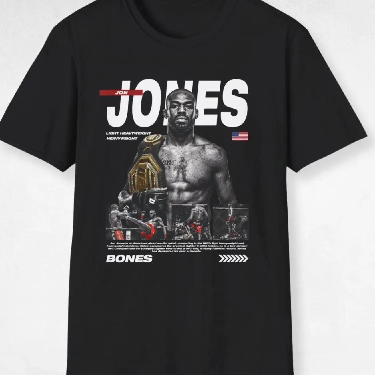 Jon Jones T Shirt Bones Vintage Bootleg MMA Graphic  Tee UFC Vintage Fighter Shirt Bootleg Tee light heavyweight champion MMA Presents