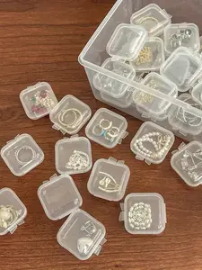 20pcs Transparent Plastic Storage Boxes for Jewelry Earrings Necklaces, Organize and Protect Valuable Items, Perfect Gift