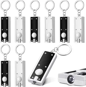8 Pcs Mini Keychain Flashlight LED Keychain Light Bulk Small Flashlight for Outdoor Camping Hiking Equipment and Emergency Gift(Black, Silver)