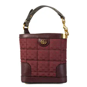Pre-owned GUCCI Leather Shoulder Bags Mini GG Marmont Bordeaux G26022119