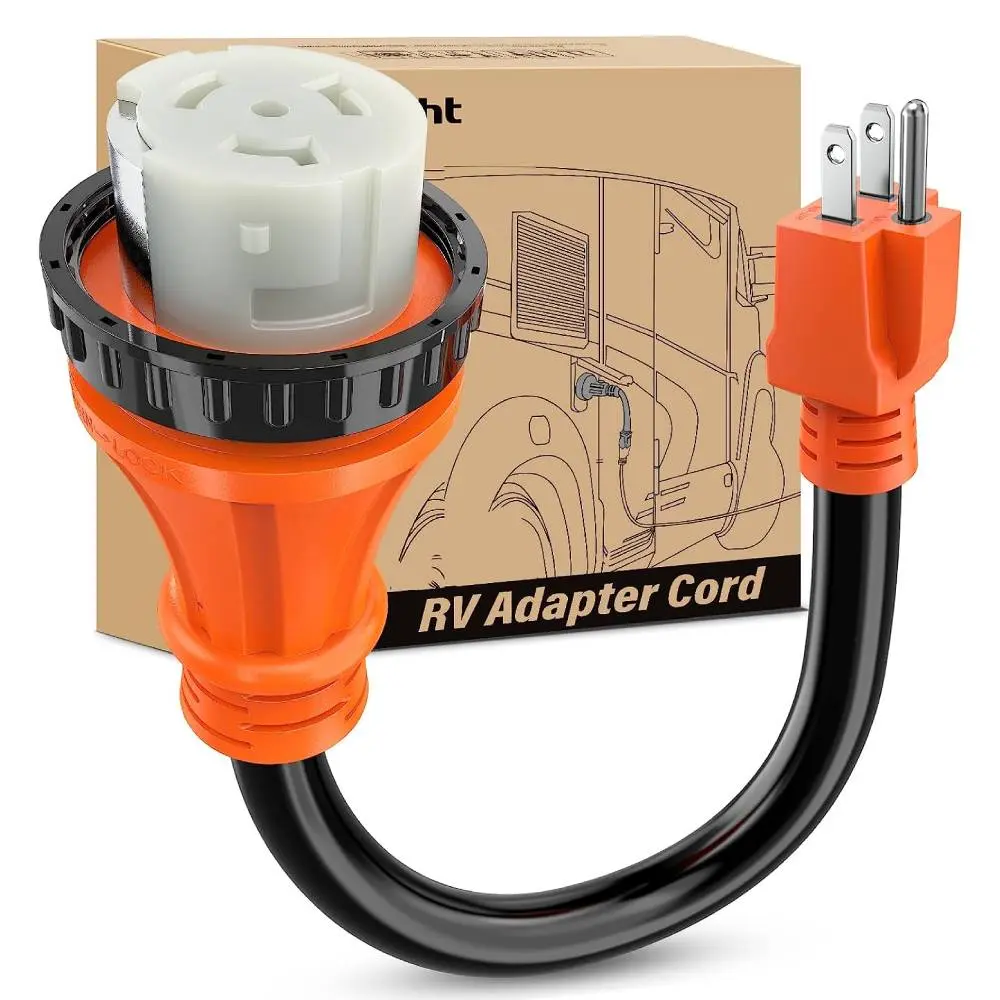 Nilight 15AMP to 50AMP RV Locking Adapter Cord, Rv Power Adapter Cord, Rv Compatible