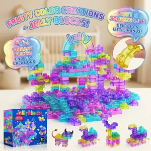 Soft Gel Jelly Block Set, Sensory Building Toy, Safe Material, Fun Learning, Free Assembly, Stress Relief, Suitable for Kids Aged 3+