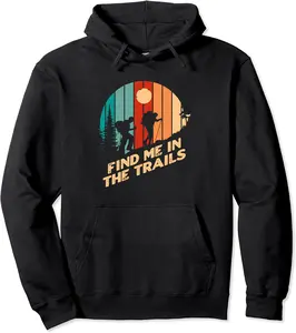 Find Me in the Trails Hiking Friends Hiker Buddy Vacation Pullover Hoodie - 50B0C2L2Q2KH