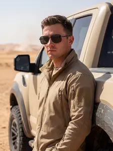 U.S. Style Tactical Polarized Fishing Sunglasses - Black Frame with Gray Lens, Ultra-Light Magnesium-Aluminum Metal Frame, TAC HD Lens with UV400 Protection, Blocks 99% of UVA/UVB Rays & Reduces Glare, Package Includes Microfiber Cleaning Cloth